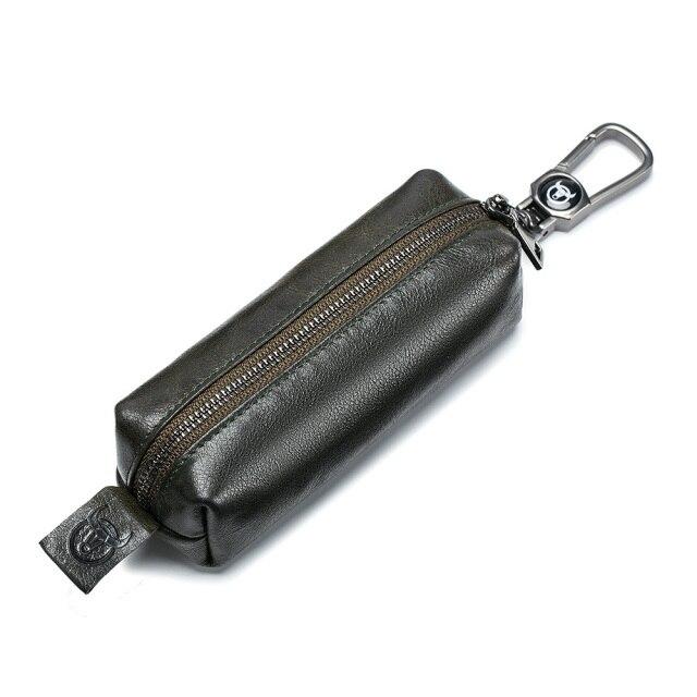 BULLCAPTAIN 100% Genuine Leather Key Case Men Car Key Holder Zipper Keys Case Top Quality Male Man Housekeeper Keys Organizer