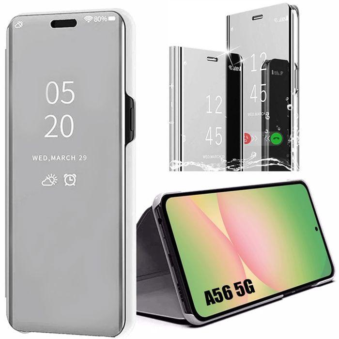 Protective Case - BOOLING - for Samsung Galaxy A56 5G - Silver - Smart View - Shockproof