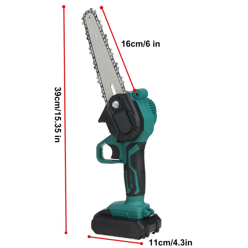 6 Inch Cordless Electric Pruning Saw Rechargeable One-handed Woodworking Tool Mini Green Chain Saw for Wood Cutting Spliting