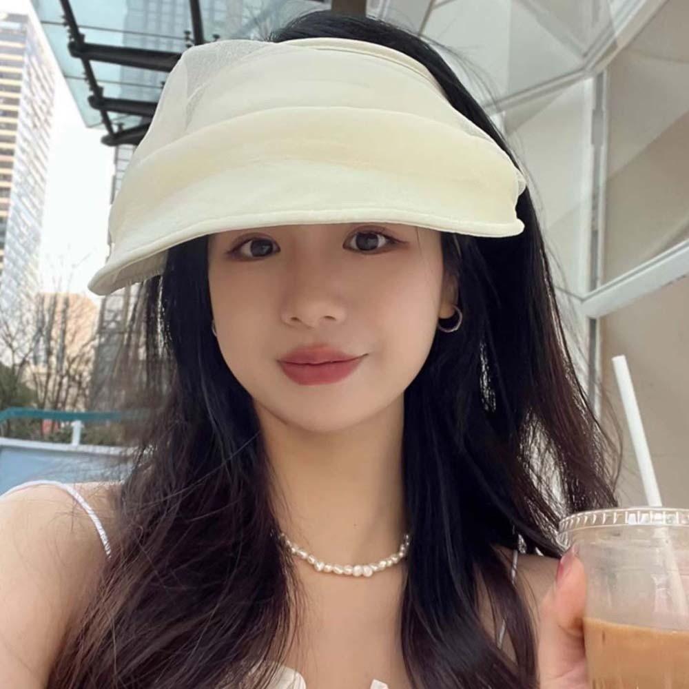 Solid Color Folding Sunshade Hat Portable Wide Brim Visor Caps Sunscreen Empty Top Hat Travel