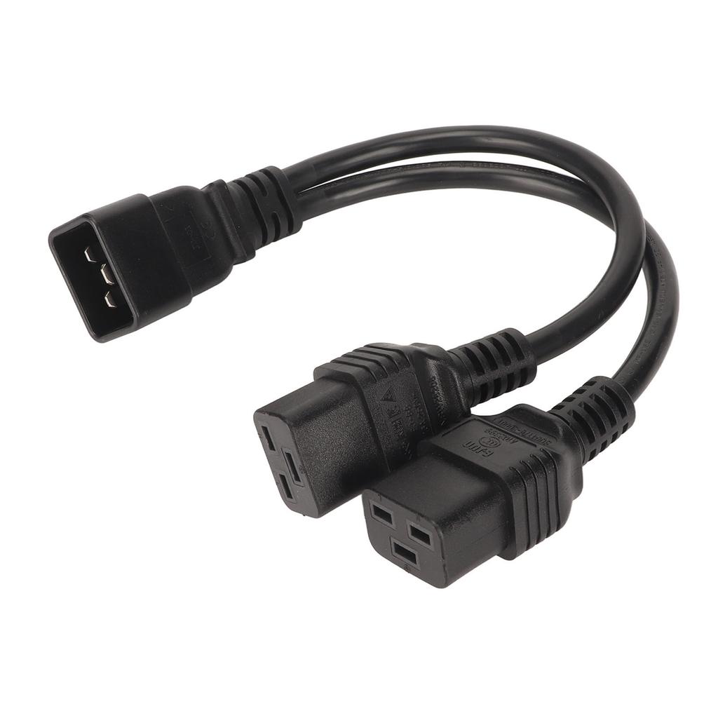 Dual IEC320 C19 To C20 Cord Female To Male Universal Y Splitter Power Cable for Desk Lamp LCD Monitor 12.6in