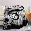 1Pc Music Note Print Flannel Blanket, High quality Comfortable for All Seasons, Home Decor, Warmth and Comfort, Perfect for Christmas Gifts