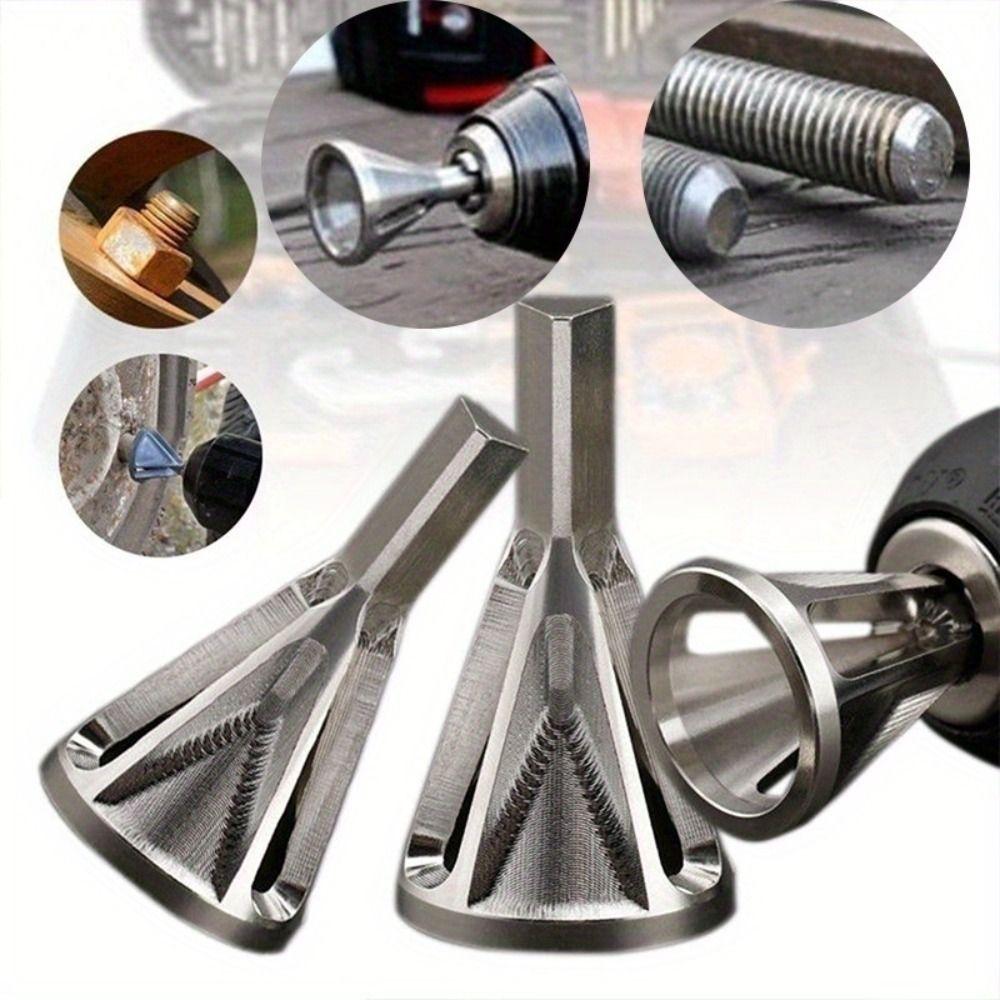 4 Pcs Stainless Steel External Chamfering Tool Drilling Remove Burr Tools Excluding Rounding