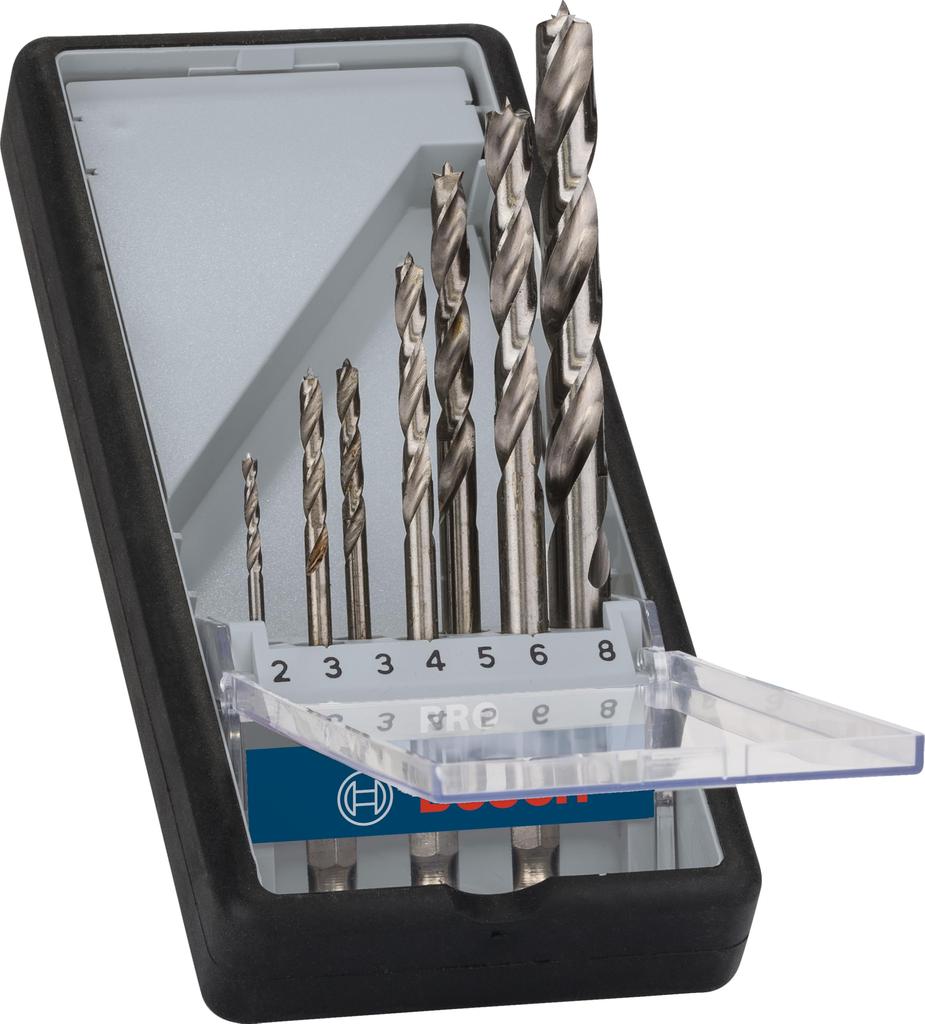 Набор сверл по дереву BOSCH шестигранный хвостовик 9 мм паз 2607019923 (7 шт., 6,35 мм, хвостовик)