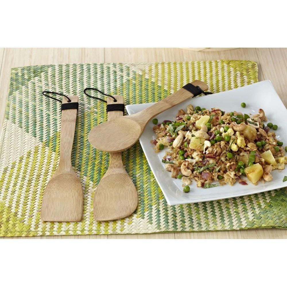 (Набор из 4 штук 3-предметных бамбуковых кухонных наборов