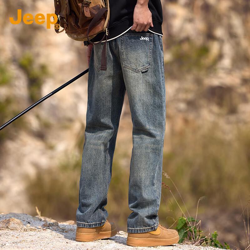Jeep Мужские свободные джинсы прямого кроя в стиле кэжуал