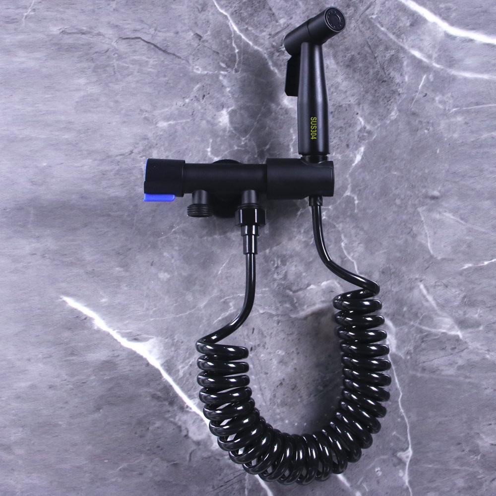 304 Stainless Steel Spray Gun Shower Handheld Bidet Sprayer Set Handheld Toilet Bidet Faucet Sprayer Shower Nozzle Self Cleaning