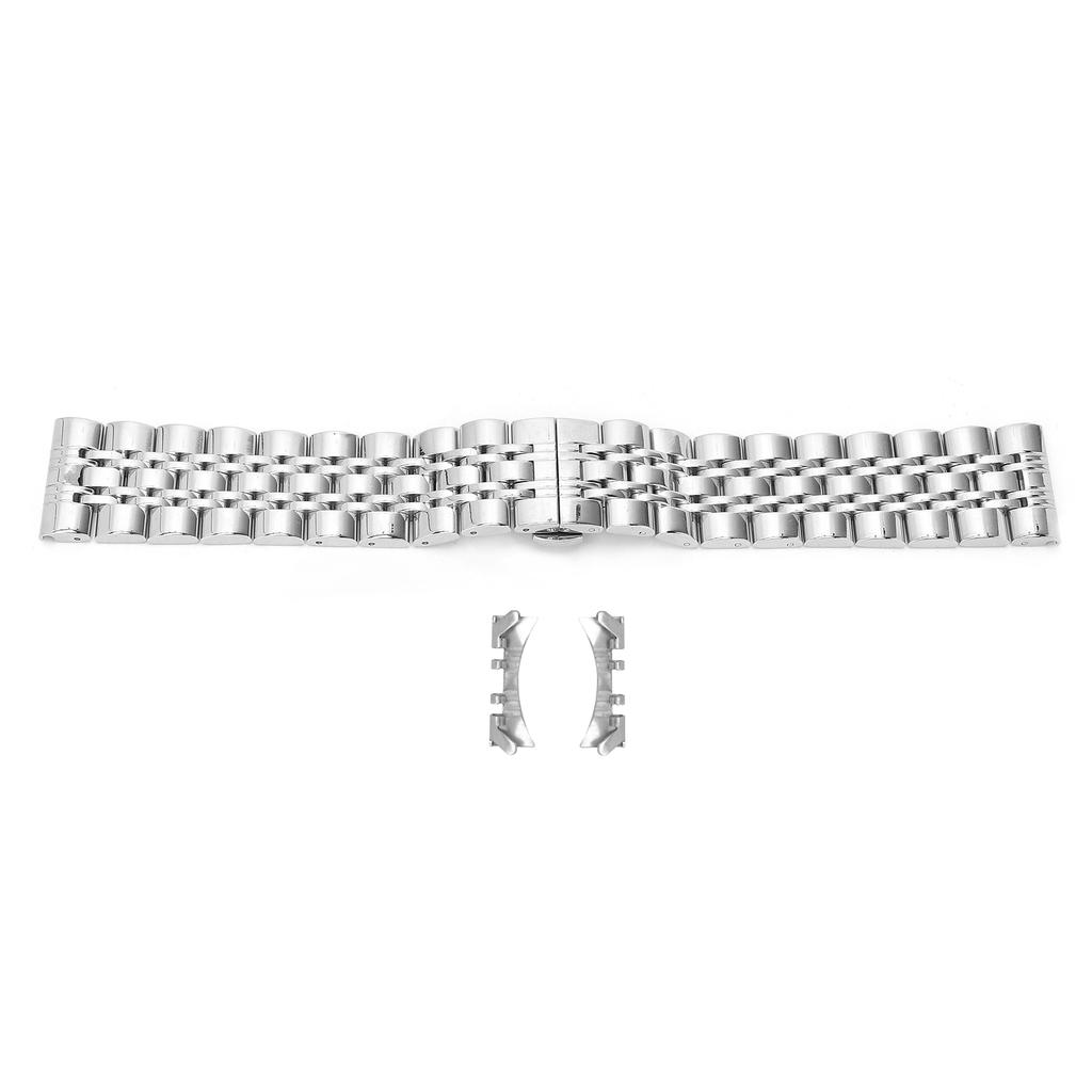 Ремешок для часов из нержавеющей стали, серебристый, с регулируемой застежкой-бабочкой, сменный ремешок для часов 24 мм