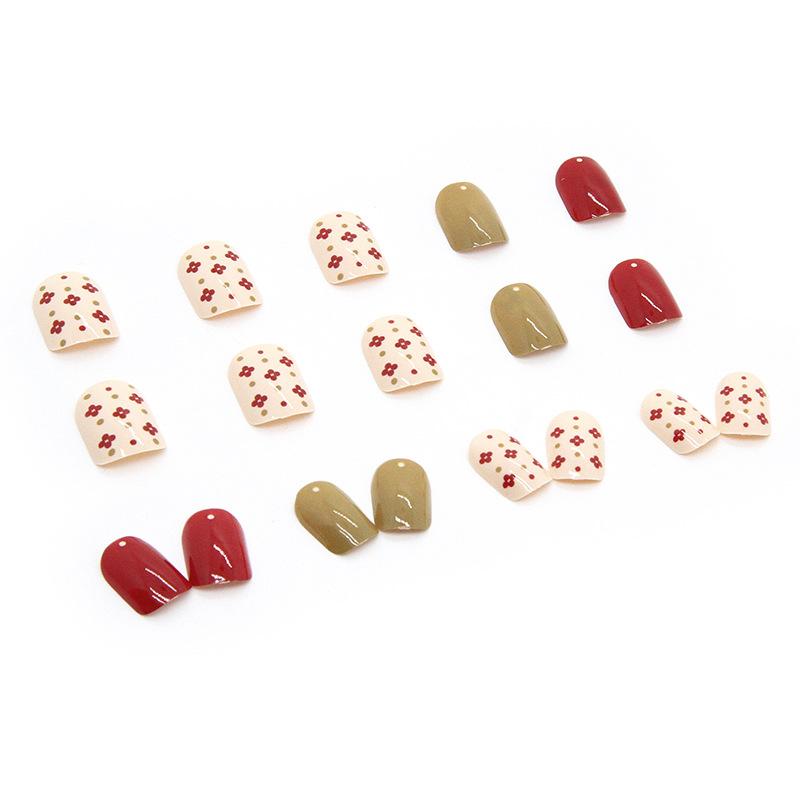 Artificial Nails Small Floral Nail Art Summer Fresh Short Fake Nails