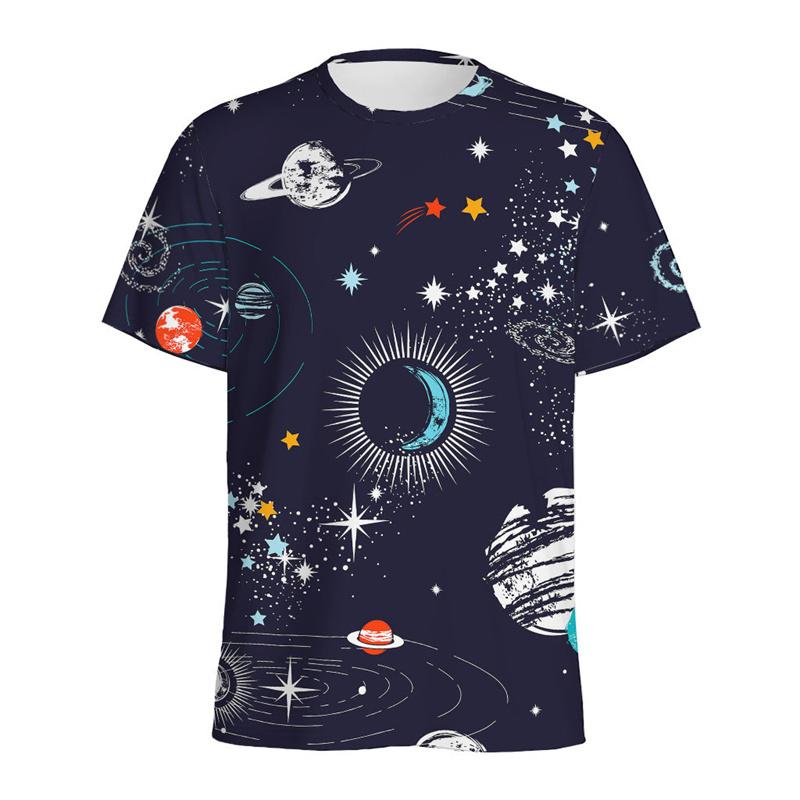 Футболка с красочным рисунком галактики и космоса для мужчин, с круглым вырезом и коротким рукавом, с принтом вселенной и звездного неба, футболки, топы, женская свободная футболка