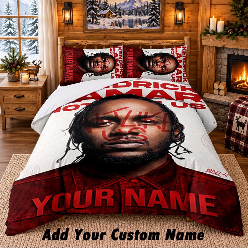 Kendrick Lamar Custom Name 3Pcs Bedding Set 1 Bed Sheet 2 Pillowcases Bedroom Home Decor