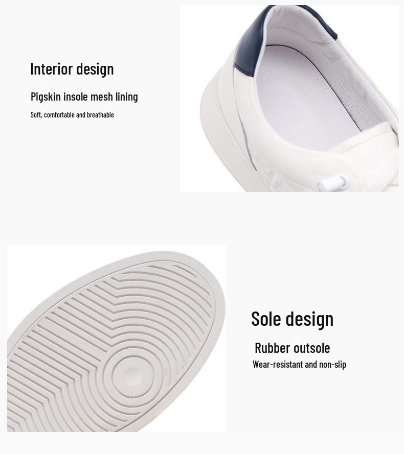 Мужские 2025 Осень Натуральная кожа Слипоны Повседневные Спортивные Кеды для Скейтборда