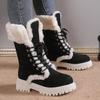 Snow Boots 2024 Winter New Vintage Thick Sole Plush Thick Sole Riding Knight Boot