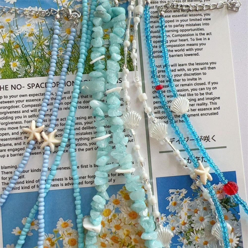 Ожерелье из ракушек с морского пляжа в богемном стиле, цепочка-чокер с богемными бусинами, лето