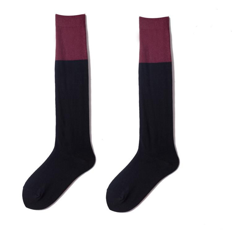 Однотонные пэчворк гольфы до колена, средней длины гольфы до икры, однотонные высокие носки