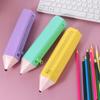 Soft Material Pencil Shape Bag Easy To Clean Soft Pencil Case Silicone Pencil Case  School Use