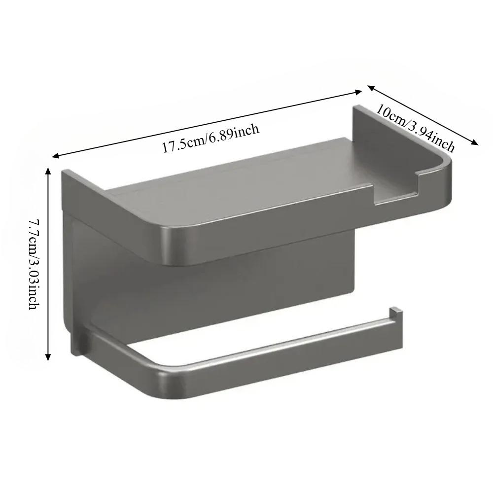 Toilet Paper Holder, Plastic Storage Rack, Kitchen Towel Rack, Bathroom Wall Mount, Paper Towel Roll, Phone Organizer