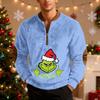 Mens Christmas Sweater Zip Up Sweatshirts Vintage Knit Graphic Sweatshirt Xmas Stand Collar Pullover