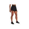 Under Armour Solid Color Wide Waistband Loose Fitness Shorts Women Bottoms Black 1377555-001