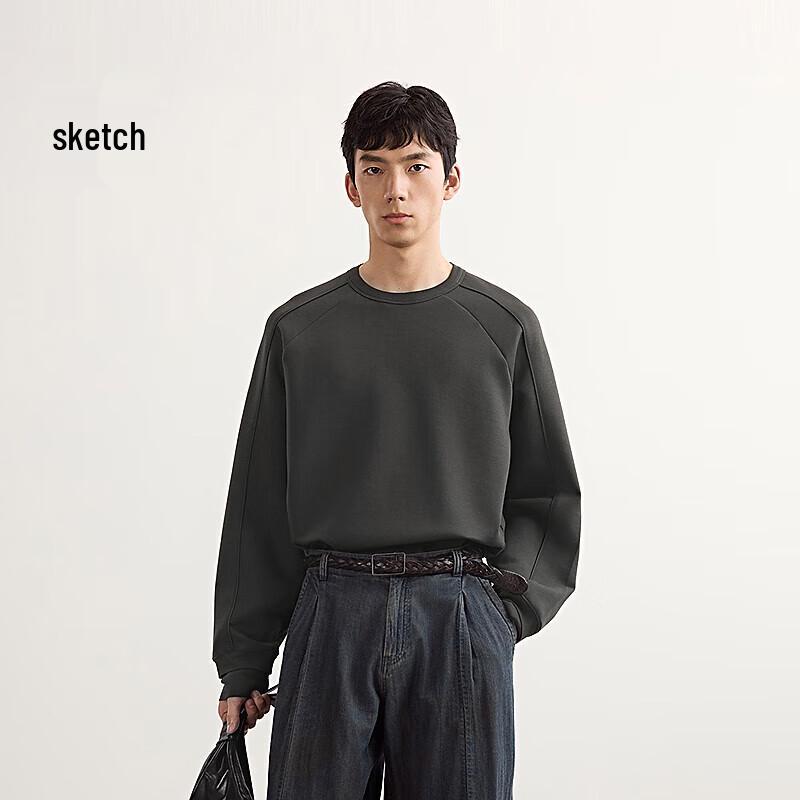 Men's Loose Fit Round Neck Long Sleeve Pullover Sweatshirt