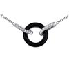 [L5327] - Серебряное колье "Сисси" черно-белое