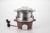 Maruyama Giken Petit Plaisir Electric Mini Grill Pot with Grill Plate and Steamer for Pot Grilled Steam For 1 For 2 Made in Cacao Electric Grill Pan