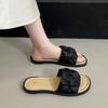 Тапочки женские летние 2025 новая мода плоские сандалии на перемычке мягкая подошва нескользящие пляжная обувь для беременных