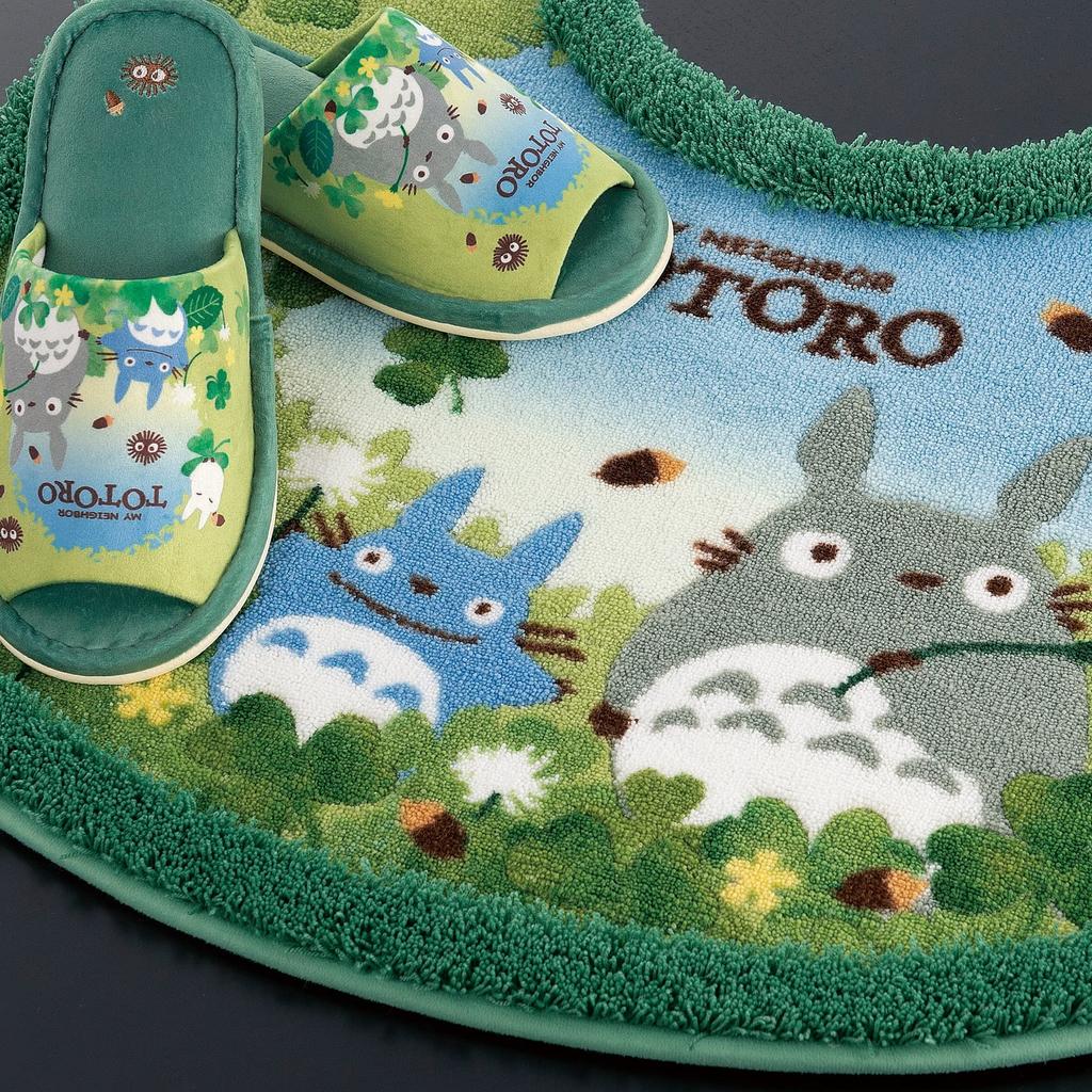 Senko My Neighbor Totoro Blue Sky Acorn Toilet Mat Long Length 78 X 60cm Green Totoro Made In Japan Antibacterial and Odor Resistant 34756 Approx.