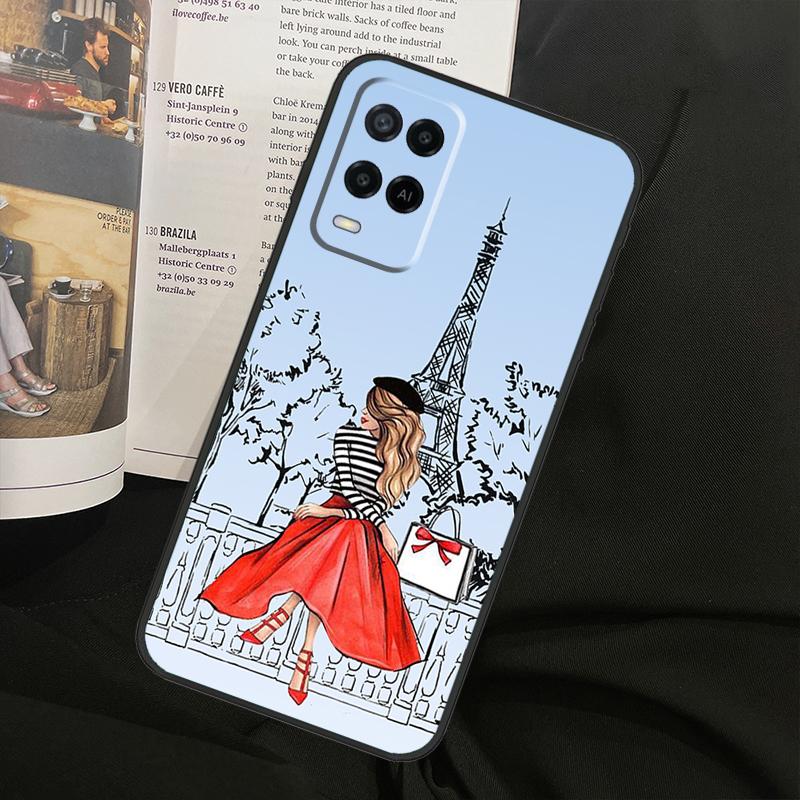 Модная Девушка Для Oppo A80 A60 A40 A94 A54 A98 A78 A18 A38 A58 A16 A76 A96 A17 A77 A74 A57S A15 Чехол для Телефона