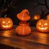 Halloween Girl Ornament 3D Printed Pumpkin Figurine, Spooky Witch Statue, Seasonal Desk Decoration Sitting on for Party Decor Entrance