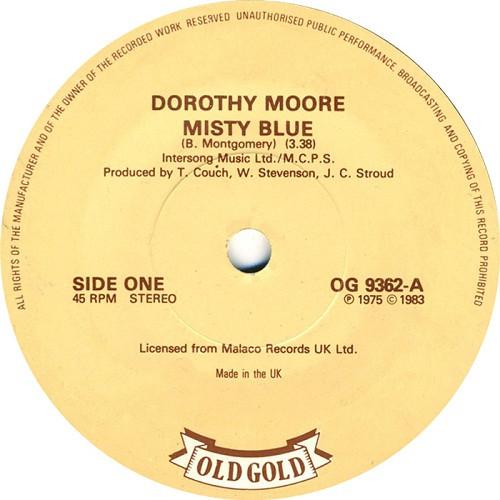 7-дюймовая пластинка DOROTHY MOORE Misty Blue OG9362 Old Gold 1983 UK SoulFunk Б/у