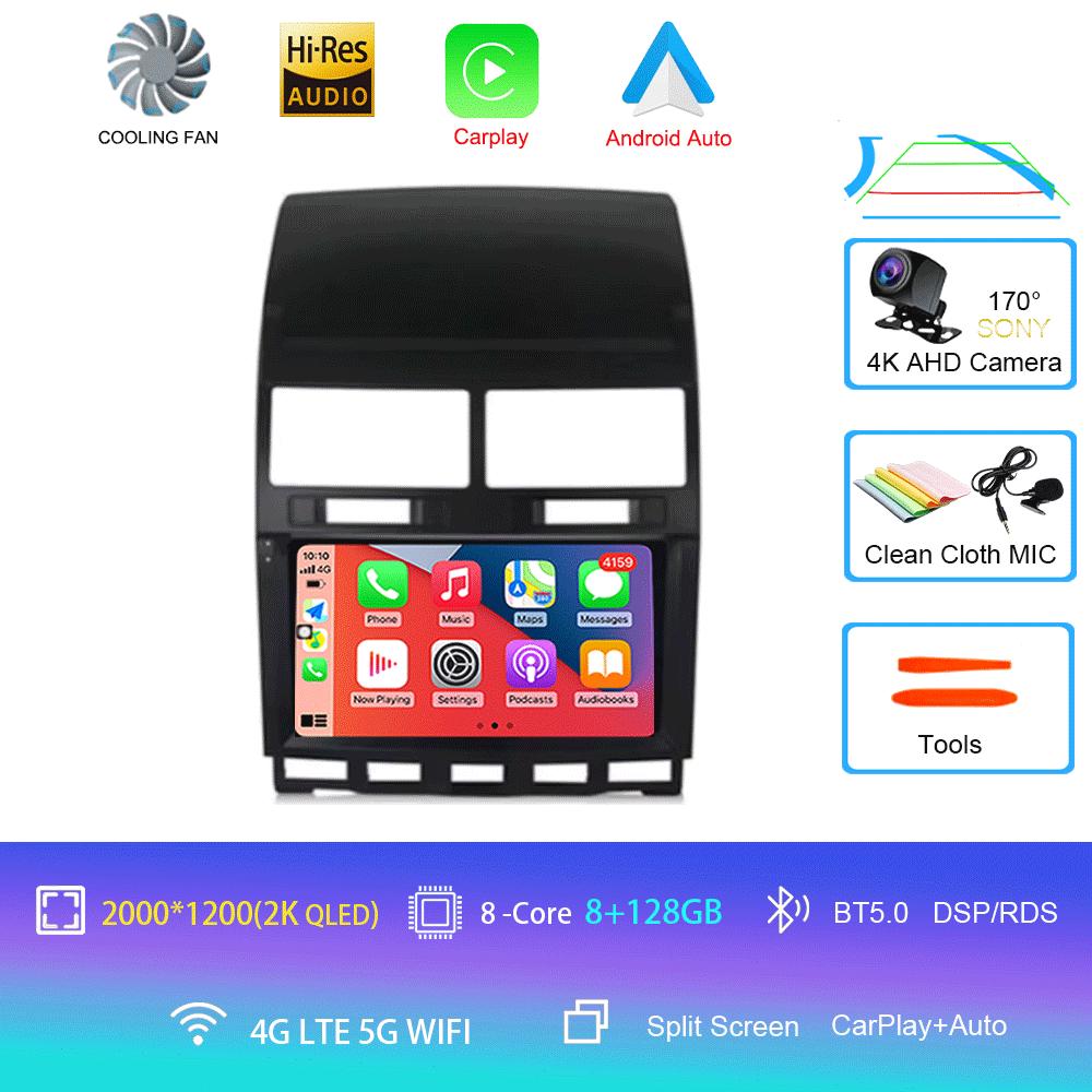 Автомагнитола Android 14 Carplay Auto Для Volkswagen Touareg GP 2002 - 2010 Навигация GPS Мультимедийный плеер Стерео видео wifi+4G BT