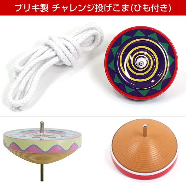 Throwing Top Printed Tin 1 with Assorted 62mm Ikeda Kogyosha Challenge! [Design Unspecified] Top, Piece, String, 44010, Designs, Approx. Diameter,