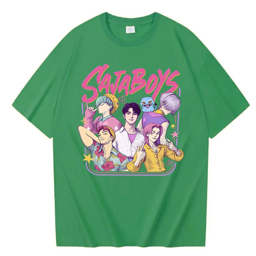 Kpop Demon Hunters Saja Boys T-Shirt - Harajuku Style O-Neck Tee Official Fan Gift & Collectible Merchandise