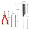 Hair Extensions Tool Set I-tip Hair Pliers 600 Pcs Silicone Micro Rings  4 Pcs Hair Clips  100pcs Rubber Bands 1Pc Hair Comb