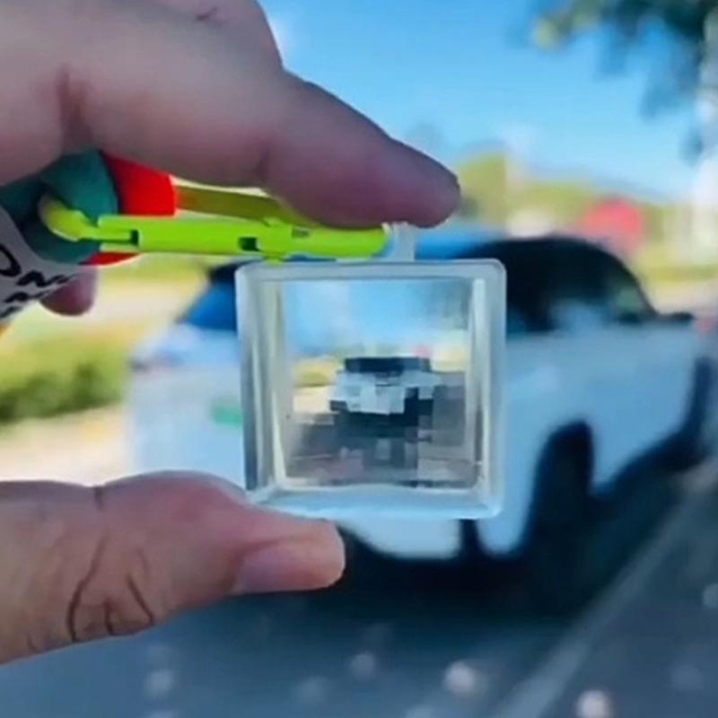 1Pc Blank Acrylic Pixel Filter Keychain Clear Frame Keyring Couple Anniversary Graduation Bag Pendant Diy Accessories