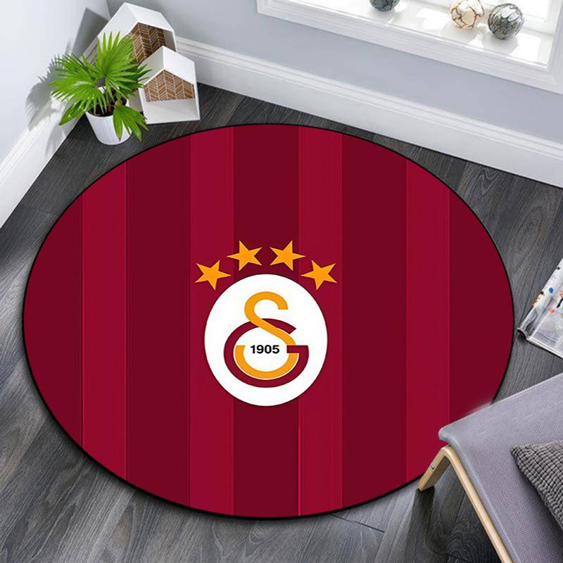 Galatasaray SK3 Round Area Rug,Carpet Rug for Living Room Bedroom Sofa Playroom Decor,Non-slip Floor Mat