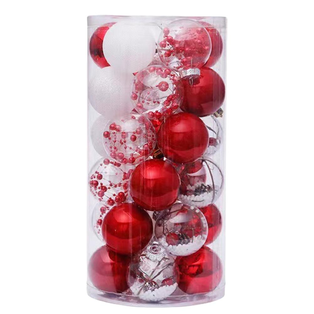 30 шт. 6 см Рождественские шары Небьющиеся Рождественская елка Подвеска Пластиковый Подвесной Шар Рождественские Шары Украшения для Рождественской Елки