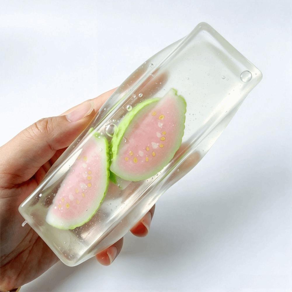 Transparent Fruit Bar Squishy Toy Soft Fruit Bar Fidget Toy Fruit Strip Squeeze Toy Kids Gifts