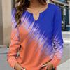 2025 Spring and Autumn New Fashion Women's Simple Printed V-neck Women's T-shirt Tops