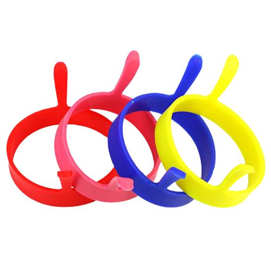 4Pcs Mould Non-stick Round Egg Rings Dual Handle Simple Operation Deformation Resistant Egg Ring Mould