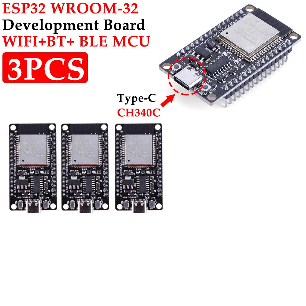 Плата разработки ESP32 WROOM-32 USB CP2102/ TYPE-C CH340C WiFi+Bluetooth Сверхнизкое энергопотребление Двухъядерный беспроводной модуль