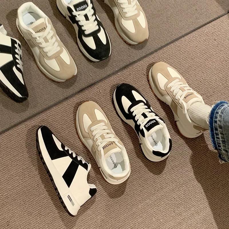 Модные новые женские кроссовки на шнуровке с круглым носком, женские повседневные спортивные туфли на платформе, дизайнерские брендовые вулканизированные туфли Zapatillas Mujer