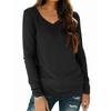 Womens Long Sleeve V Neck Shirts Basic Tee Casual Top Fall Trendy Tunic Outfits Fitted T Shirts