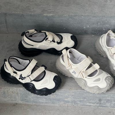 Натуральная кожа уродливые милые дышащие сандалии на толстой подошве с застежкой-молнией женские летние спортивные туфли для папы на липучках женские Ruini