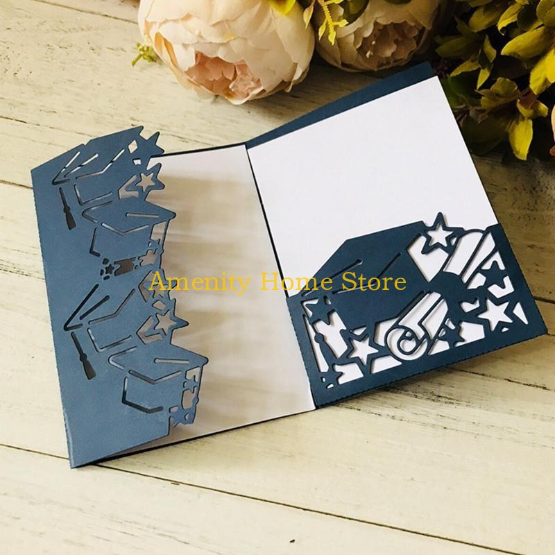 F26C Delicate Graduation Hat Metal Cutting Dies Craft Die Cuts Embossing Script Dies for DIY Scrapbooking Diary Embellishment