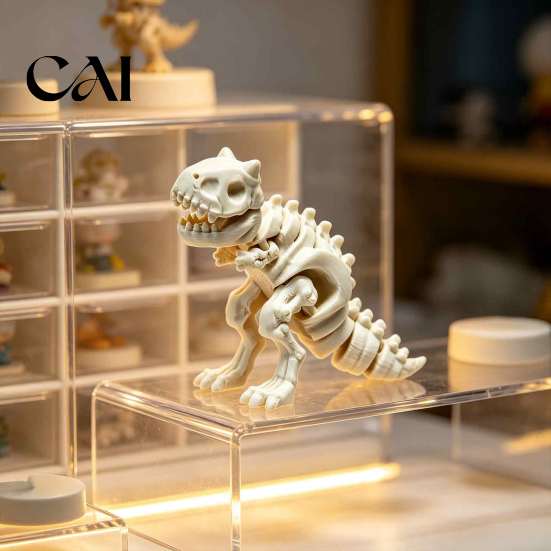 Dinosaur Collection Accessory 3D Printed Carnotaurus Ornament, Articulated Skeleton Model for Detailed Sculpture Home Office Desk Decoration,