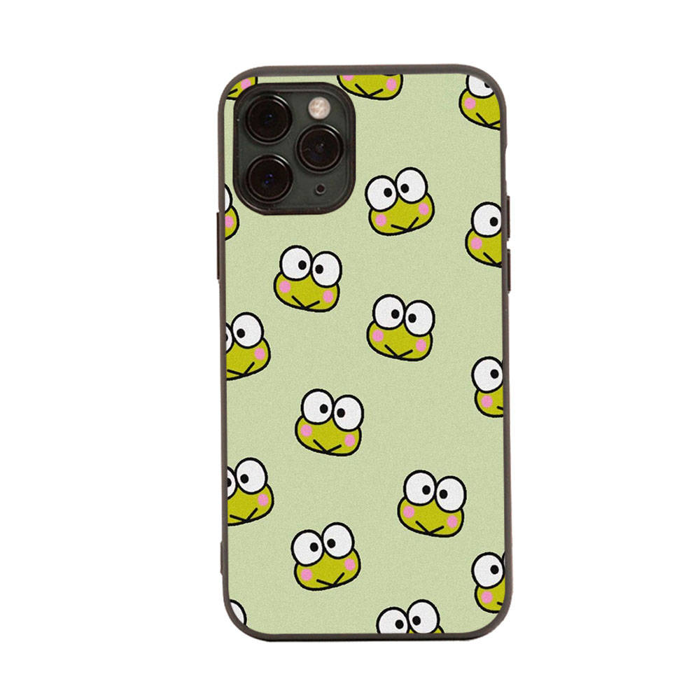 HK16 Frog Keroppi Black Sofe Case for iPhone 16 15 Plus 14 13 Pro 8 SE XR XS Max P30 Nova 5T Y5P Y6 Y7 Y8P Y9 Realme C30 C33 C31 VIVO Y36 V27