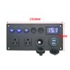 For Car Marine Car Switch Panel 12V/24V LED Digital Voltmeter Dual USB Port ON-OFF Button 5 Gang Toggle Switch with US Plug Socket