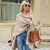 Women Shawl Scarf Solid Color Knitted Shawl Wrap Imitation Cashmere Shoulder Top Sweater Shawl Fashion Accessory